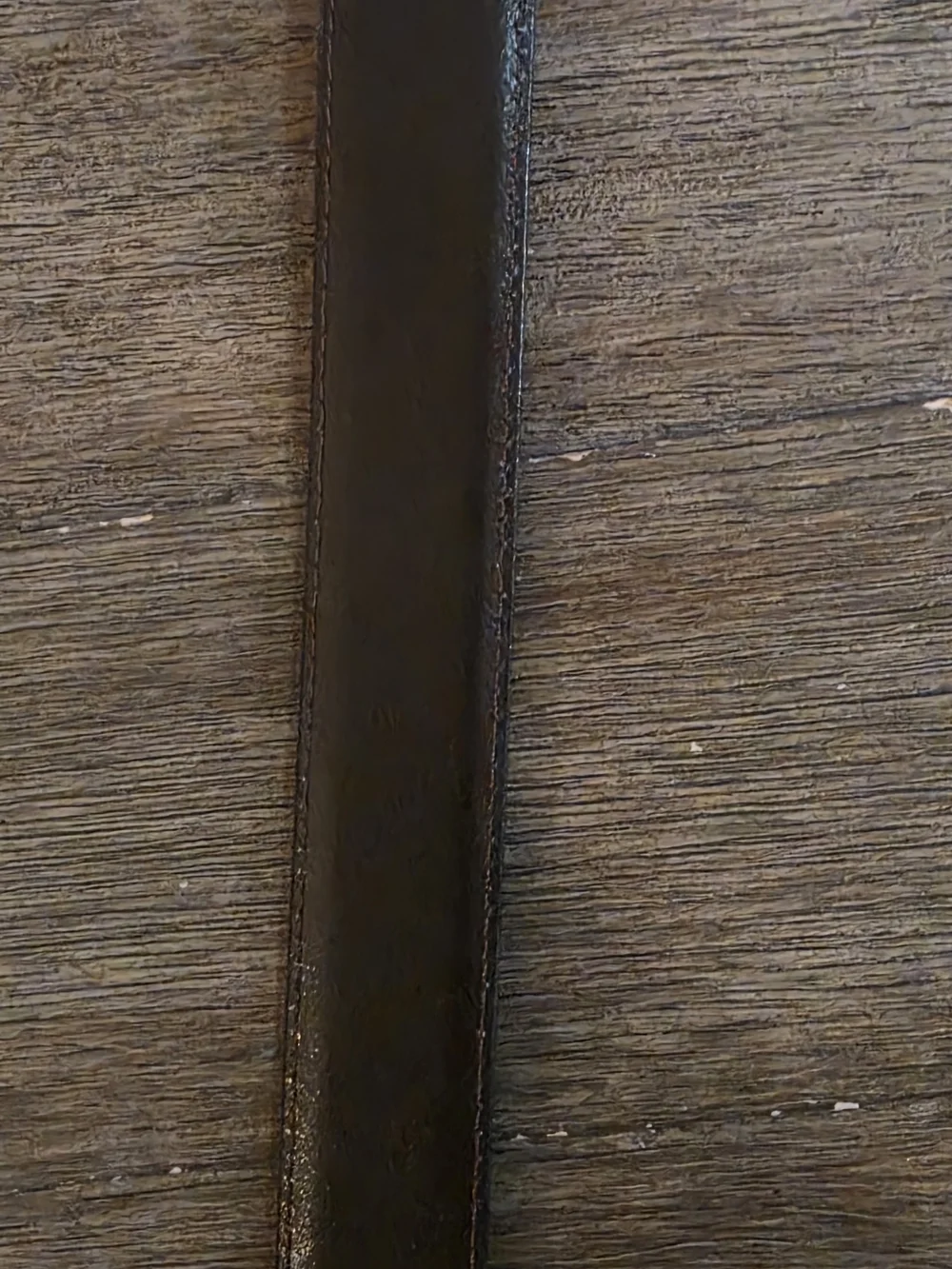 Arden Thin Black/Dark Brown Resversible Leather Belt with Gold-Tone Buckle